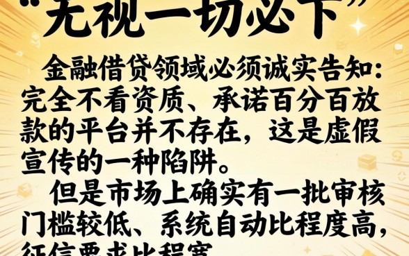 求无视一切必下的口子，细致阐述5个无视黑白无视征信申请就下款的平台