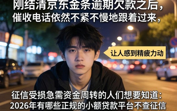 京东金条还清逾期还打电联，整理5个正规不看征信的小额贷款平台