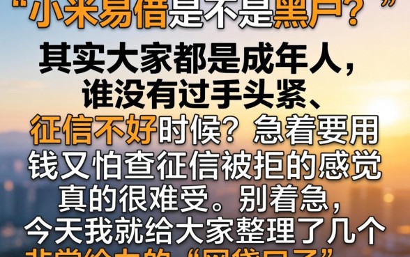 小米易借是黑户口子吗，整合五个无视双黑能下款的口子