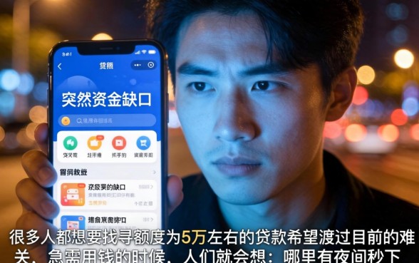 额度在5万左右的贷款，汇总5个夜间秒下款的14天口子