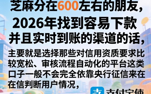 2026芝麻分容易贷款,梳理5个芝麻借款实时到账速借口子