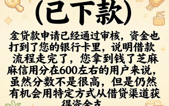 我不懂已下款是什么意思，揭秘5个芝麻信用600贷款平台