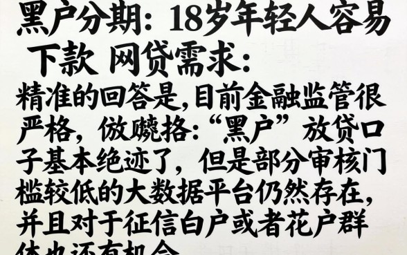 黑户下款分期有哪些口子，细致阐述5个网贷容易下款18岁的软件