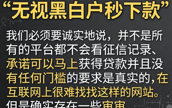 贷款口子无视黑白秒下款，遴选5个贷款不上诚信平台的平台
