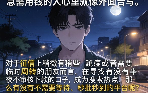 有没有半夜不审核下款的口子，概览五个网贷口子风控不严的app
