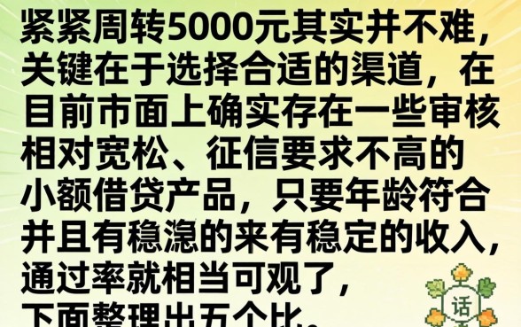 怎么可以借到5000元钱，整理五个正规不看征信的小额贷款口子