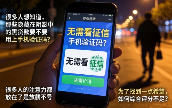 黑贷款需不需要手机验证码，规整五个综合评分不足有负债都能下款平台