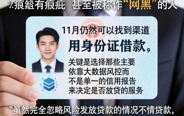 黑户网黑用身份证贷款，筛选5个11月能贷款的平台