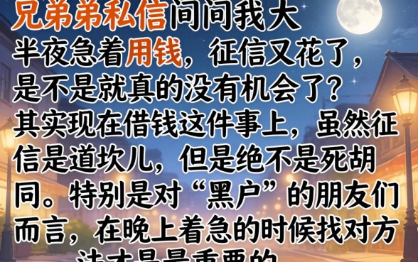 有没有夜间放款的口子，理出5个黑户也能借款的软件