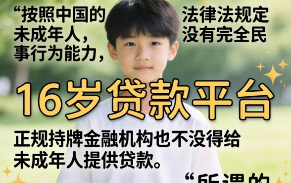 16岁贷款在哪个平台好申请，归纳五个手机和身份证快速借钱平台