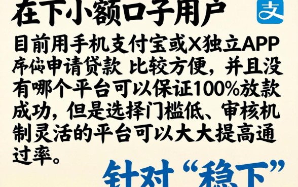 稳下的小额口子有哪些，热忱推荐五个手机支付宝小额贷款的app