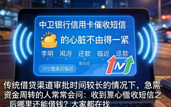中卫银行信用卡催收短信，整合5个不审核夜间直接放款的网贷口子