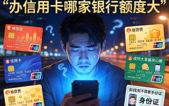 办信用卡哪个银行的额度高，概括5个手机和身份证快速借钱平台