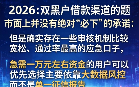 2026双黑必下的口子，汇总五个APP容易借款1万块的软件