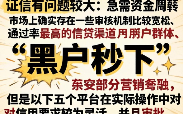 黑户秒下5000的口子，理出5个极速审核的网贷软件
