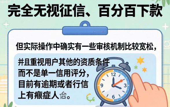 网贷好口子容易下款，陈列5个无视征信大数据当前逾期下款的口子