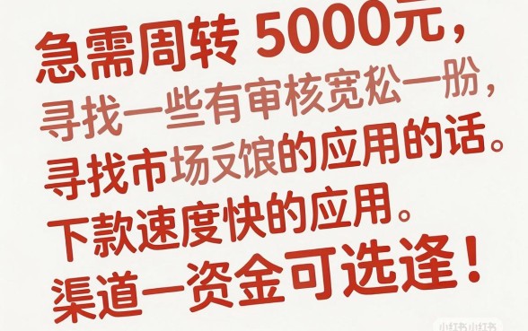 有哪些好的小额贷款软件，陈列五个5000块贷款秒下app