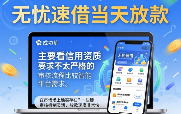 哪些网贷产品下款成功率较高，概括五个无忧速借当天放款的app
