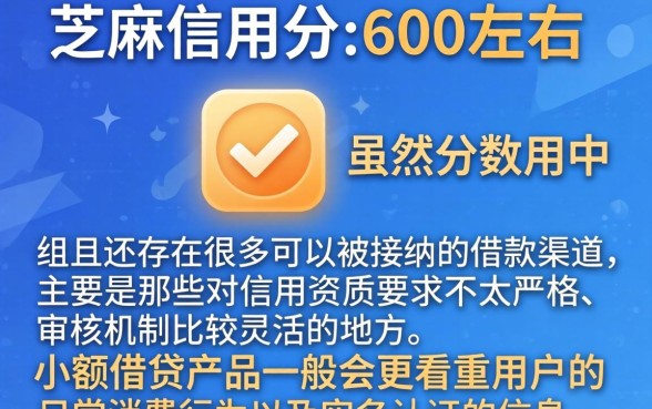 小额能通过的借款口子，条列五个芝麻信用600贷款口子