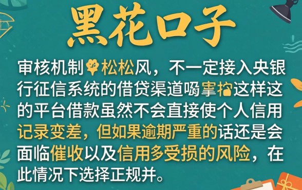 黑花口子影响征信嘛，规整五个征信瑕疵也能借网贷轻松下款的软件