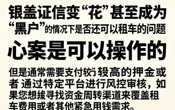 银行征信黑花了能租车吗，精选五个不看负债和征信的口子