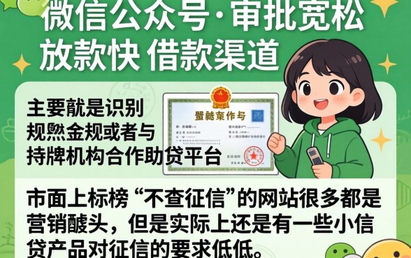 微信公众号贷款秒下靠谱的口子，甄选五个小额贷款不查征信的平台