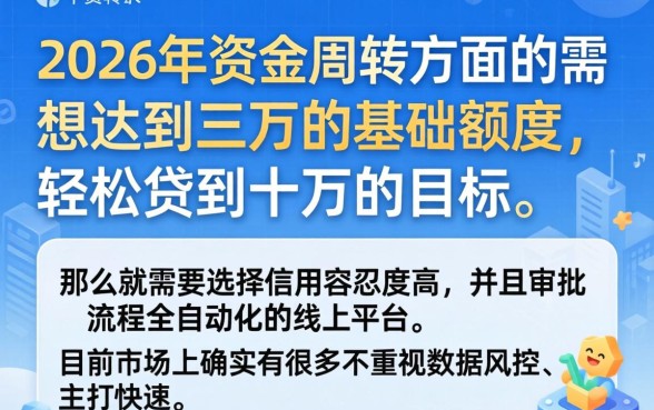 2026贷款三万的口子，倾情分享5个轻松贷10万的口子