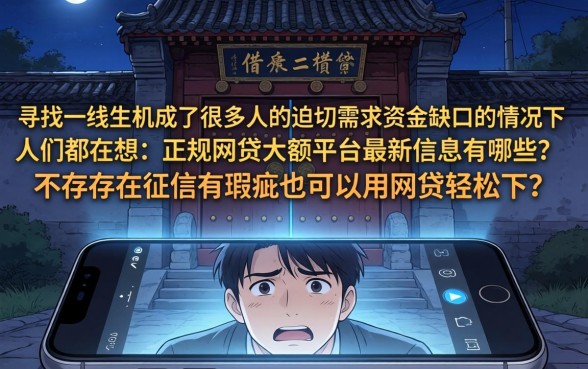 最新正规网贷大额平台，条列5个征信瑕疵也能借网贷轻松下款的app