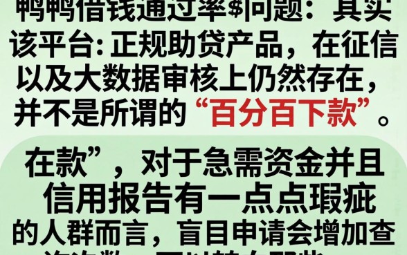 花鸭借钱通过率高不高，陈列5个不看征信无视黑白百分百下款网贷口子