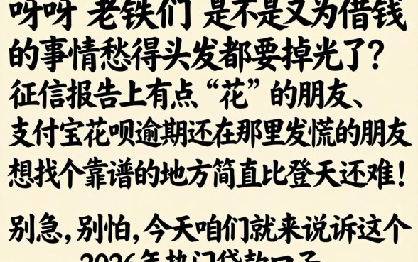 2026热门贷款口子，深入剖析5个支付宝花呗逾期万元快速贷款软件
