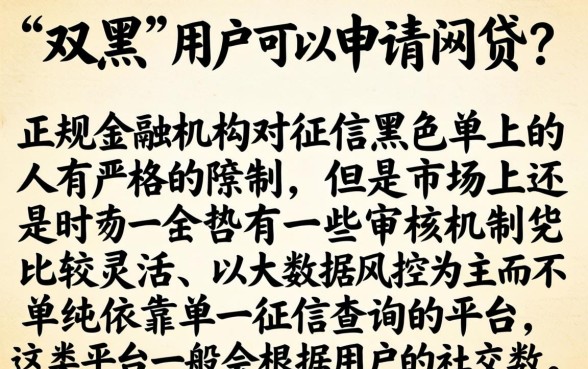 双黑也能下款的网贷口子有吗，胪列五个不看征信查询的软件