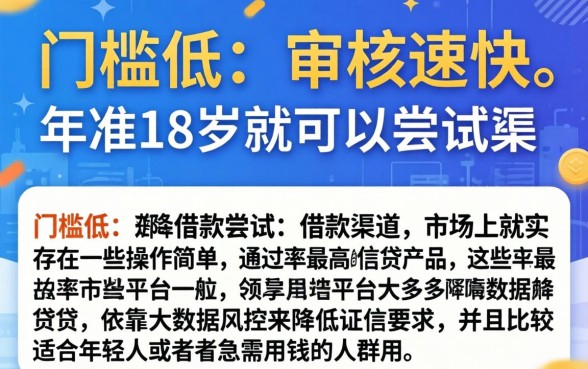像小鹅贷一样的借款口子，枚举五个网贷容易下款18岁的平台