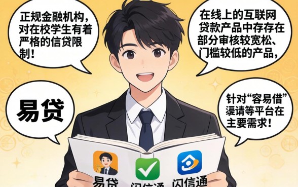 借款平台容易借的网贷，归集五个大学生可以使用的口子