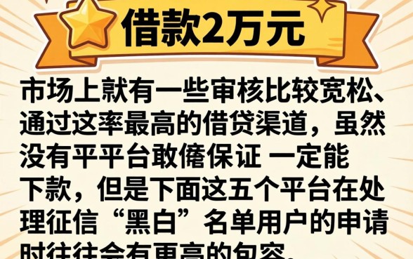 借款2万哪里可以借到钱，归集五个无视征信黑白100%秒下网贷app