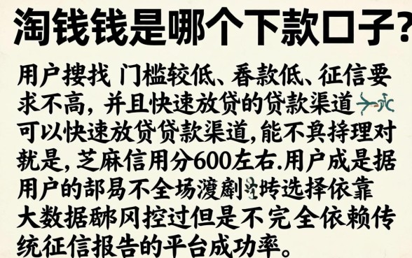 淘钱钱是哪个下款口子，胪列五个芝麻信用600贷款口子