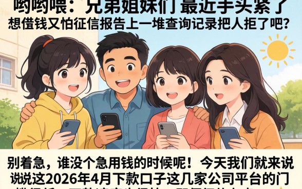 2026年4月易下款的口子，条列5个借款申请快的平台