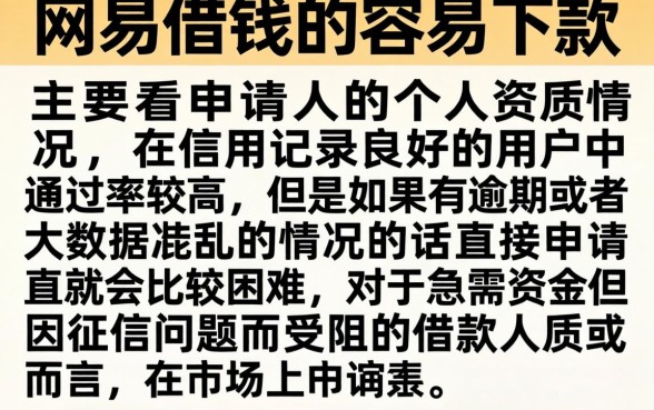 网易借钱容易下款吗，归集五个无视逾期大数据花户黑户平台