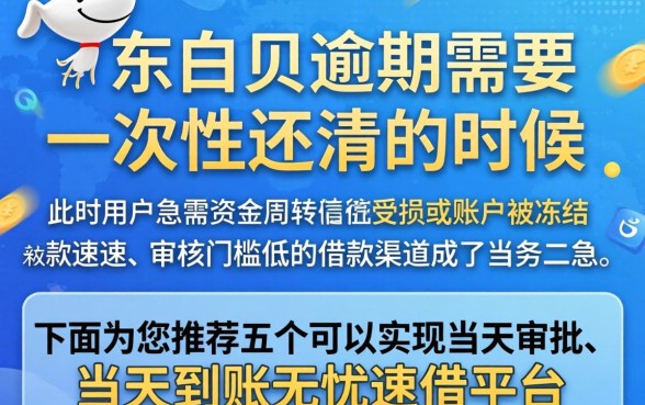 京东白条逾期让全部还清，细致阐述五个无忧速借当天放款的口子