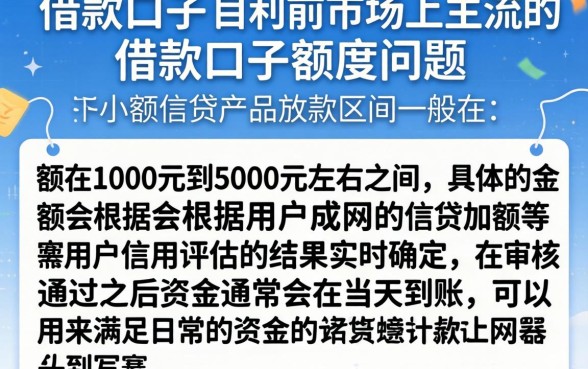 网上借款口子能贷多少钱，热忱推荐五个1000至5000的小额贷款软件