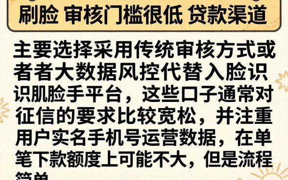不刷脸易下款的的贷款口子，枚举5个黑到不能再黑都能下款的口子