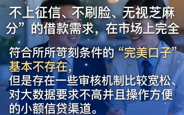 不上征信不刷脸的网贷口子，理出5个金融创新秒下不要芝麻分的口子