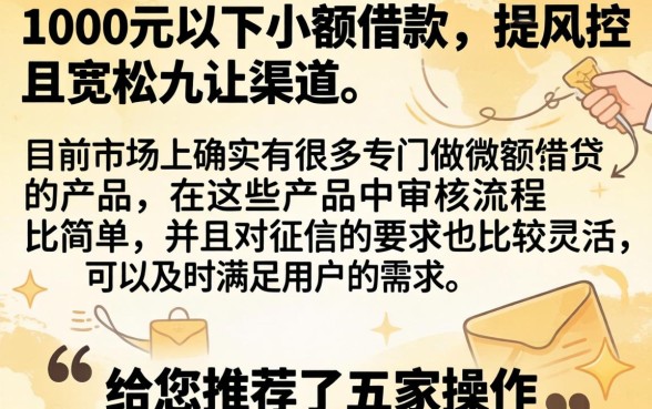 网贷哪个可以借1千以内的，汇整五个网贷口子风控不严的口子