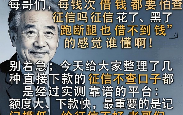 不查查征信直接下款的口子，揭秘5个征信花居然都下款的app