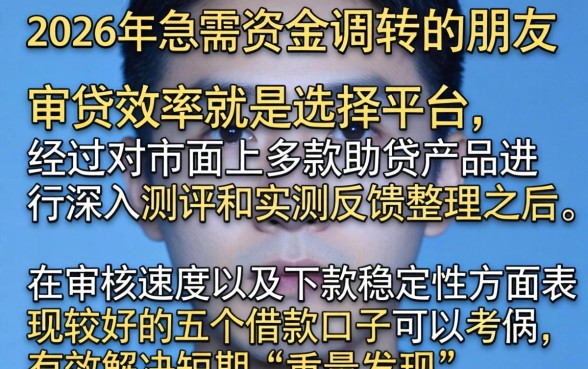 系列借款口子2026，鼎力推荐五个审贷口子审核加快的app