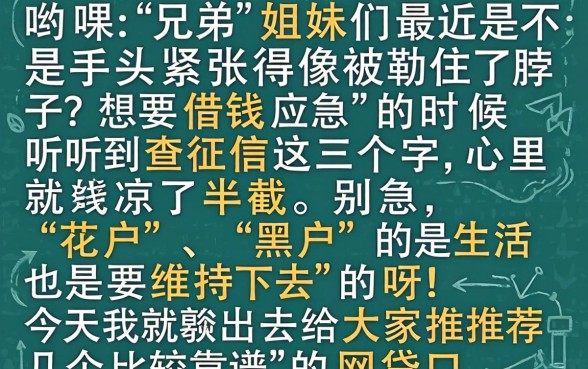 黑户哪里可以借钱急用，倾情分享5个不查流水的小额度贷款口子