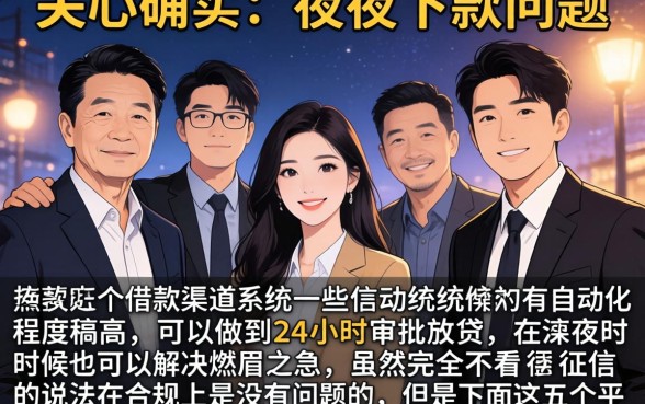 有晚上能下款的口子吗，精选5个可以借钱不用审核的口子
