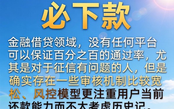 最高20万必下款的大额口子，概览5个黑户能下款的平台