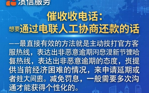 捷信服务电联人工协商还款，概览五个征信不好负债高的口子