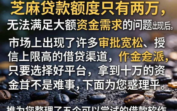 芝麻贷款只有2万，理出五个轻松贷10万的软件
