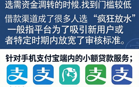试试这几个疯狂放水的口子，详尽说明5个手机支付宝小额贷款的软件